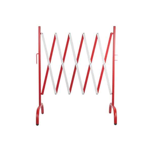 Retractable Steel Barrier White-Red 1