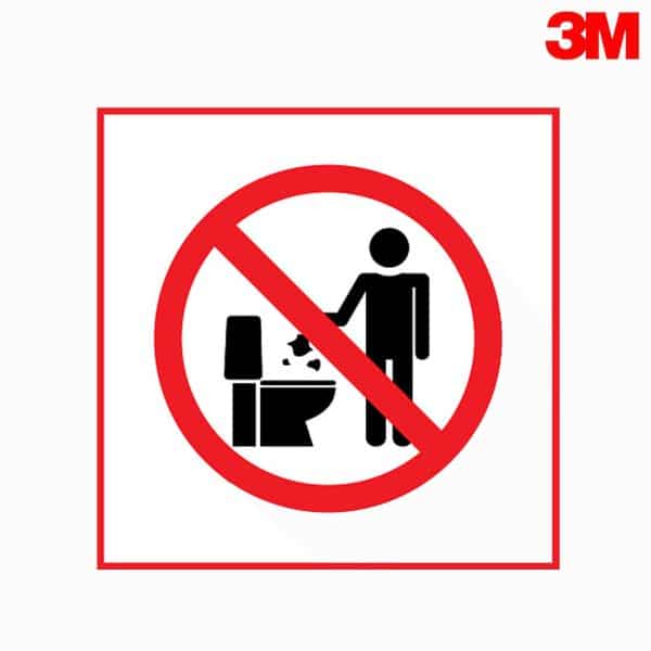 ป้ายห้ามทิ้งขยะลงในชักโครก สะท้อนแสง 3M