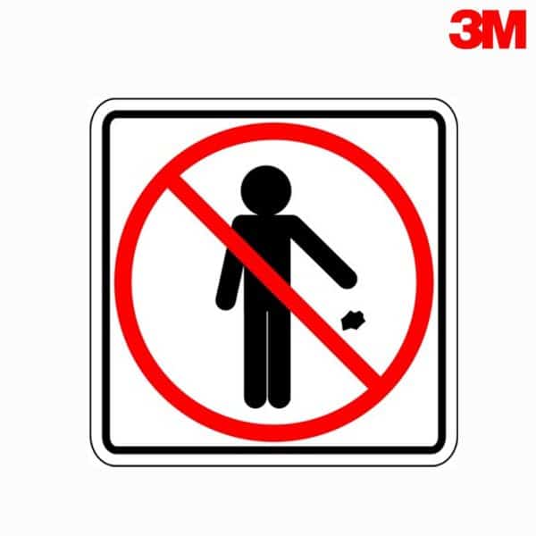 ป้ายห้ามทิ้งขยะ สะท้อนแสง 3M