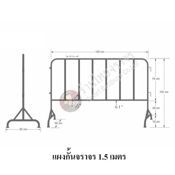ขนาดแผงกั้นสแตนเลส