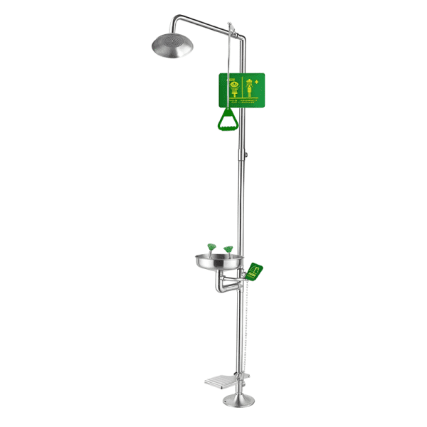 อ่างล้างตาฉุกเฉิน พร้อมชุดฝักบัวชำระร่างกาย สแตนเลส 304