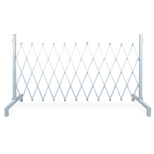 แผงกั้นเหล็กยืดหดได้ สีขาว สูง 80 ซม ยืดได้ 200 ซม.