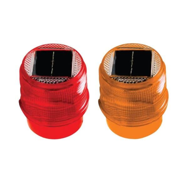 ไฟกระพริบโซล่าเซลล์สำหรับเสาล้มลุก ขนาด 11.3 x 12.3 Cm.