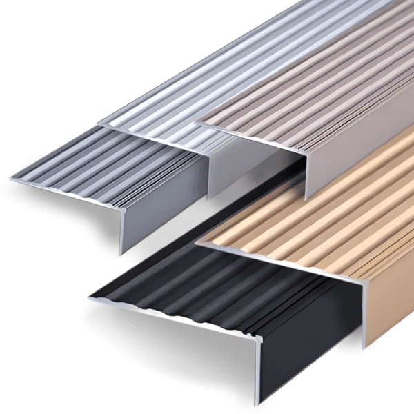 แผ่นครอบบันไดกันลื่น วัสดุอลูมิเนียม ขนาด 5 x 2 Cm. ความยาว 90 Cm.