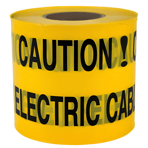 เทปฝังใต้ดิน “CAUTION HIGH VOLTAGE ELECTRICAL CABLE BELOW ” สีเหลือง กว้าง 6 นิ้ว ยาว 305 เมตร