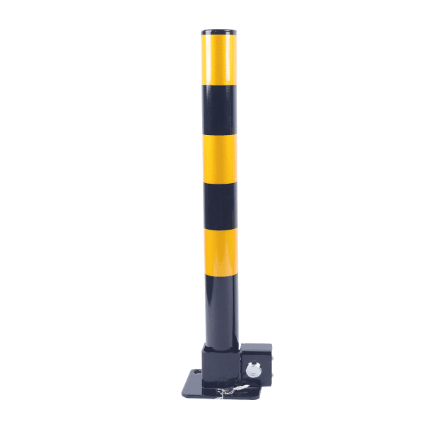 ที่กั้นที่จอดรถ ขนาด 60x6 Cm. สีดำ-คาดแถบสะท้อนแสงสีเหลือง (I-Type Parking Lock)