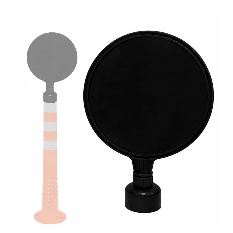 ป้ายพลาสติกวงกลมครอบหัวเสาจราจร ขนาดเส้นผ่านศูนย์กลาง 28 Cm.(ราคาไม่รวมสติ๊กเกอร์)