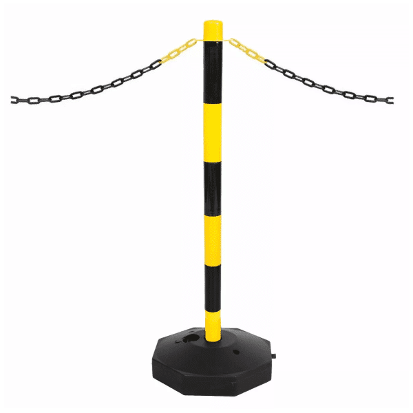 เสากั้นทางเดินพลาสติก สีเหลือง-ดำ