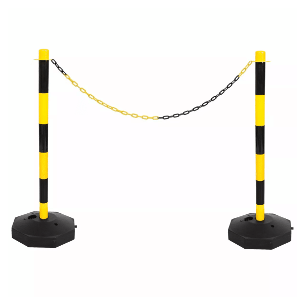 เสากั้นทางเดินพลาสติก สีเหลือง-ดำ