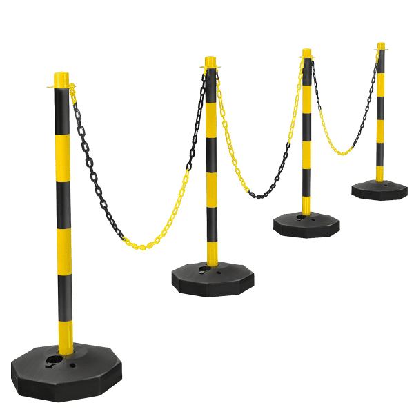 เสากั้นทางเดินพลาสติก สีเหลือง-ดำ