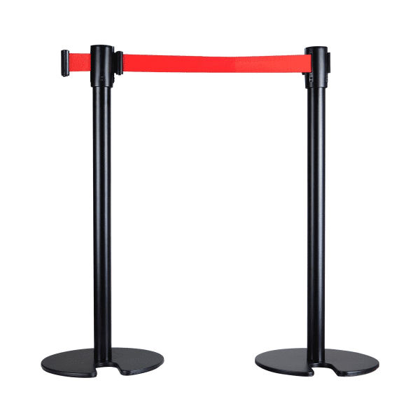 เสากั้นทางเดินสีดำชนิดเก็บฐานได้