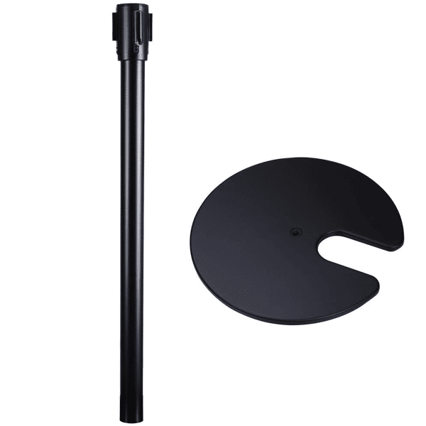 เสากั้นทางเดินสีดำชนิดเก็บฐานได้