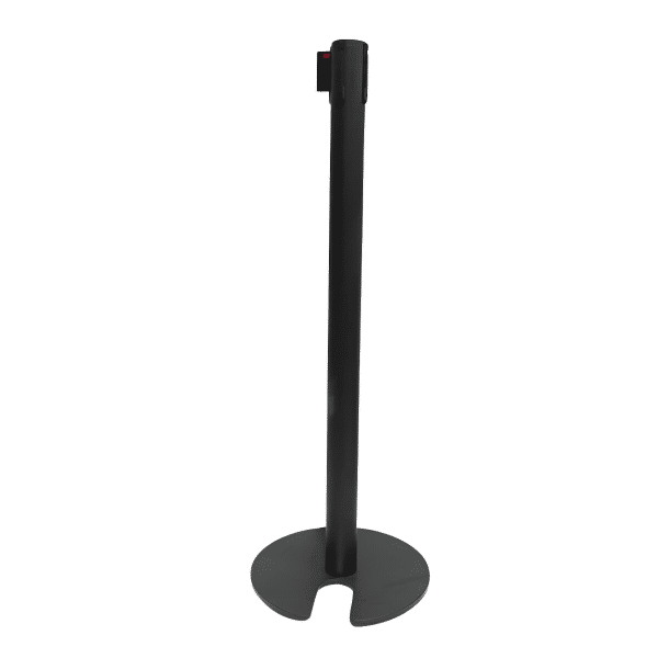 เสากั้นทางเดินสีดำชนิดเก็บฐานได้