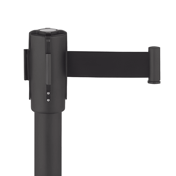 เสากั้นทางเดินสีดำชนิดเก็บฐานได้