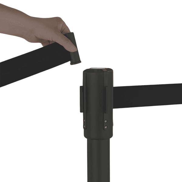 เสากั้นทางเดินสีดำชนิดเก็บฐานได้