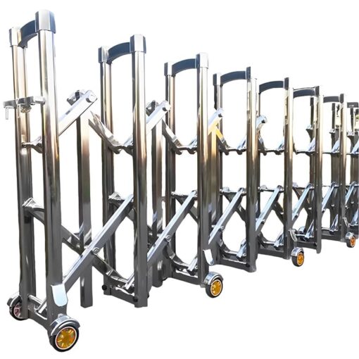 ประตูเลื่อนพับสเเตนเลส SUS304 เเบบ manual ขนาด 50x120 Cm.