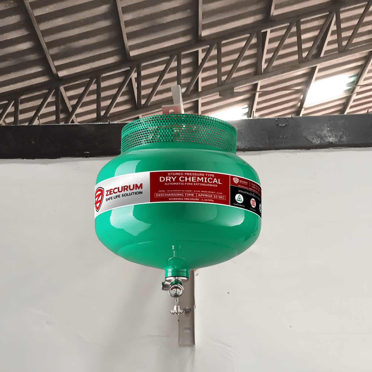 เครื่องดับเพลิง ZECURUM ชนิด AUTO น้ำยาเหลวระเหย (BF2000) ขนาด 15 ปอนด์ - Image 3