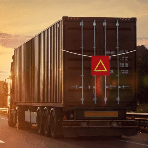 ผ้าแดงติดแถบสะท้อนแสงชนิดสามเหลี่ยม