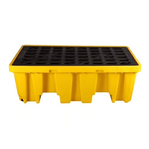 พาเลทรองสารเคมี เเบบ 2 Drums ขนาด 135x70x45 ซม. วัสดุ LLDPE 185L มี drain 1 ช่อง