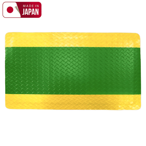 แผ่นกันเมื่อย รุ่นป้องกันไฟฟ้าสถิตย์ วัสดุ ภายนอก PVC ภายใน เบาะโฟม SBR ขนาด 100x50x2 Cm. สีเขียวเหลือง