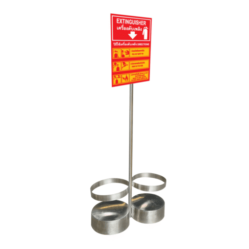 ป้ายสแตนเลสถังดับเพลิง ชนิดวางถังคู่