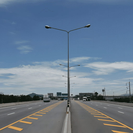 เสาไฟฟ้าส่องสว่าง พร้อมกิ่งคู่