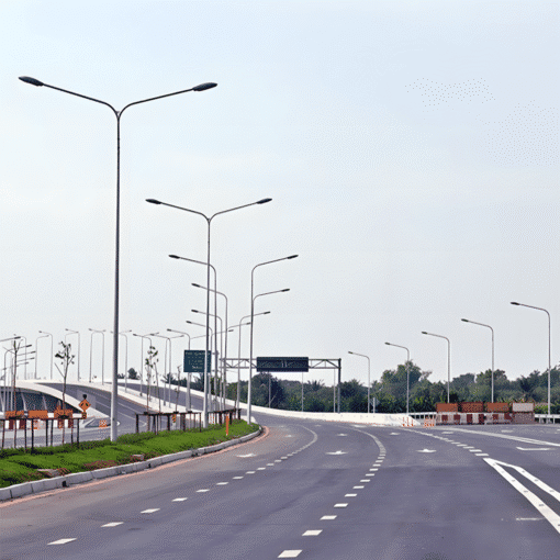 เสาไฟฟ้าส่องสว่าง พร้อมกิ่งคู่