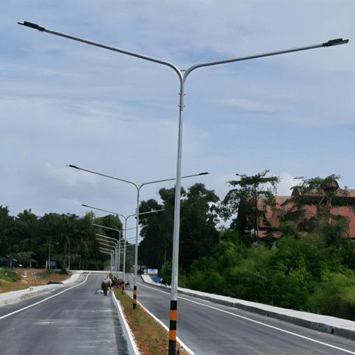 เสาไฟฟ้าส่องสว่าง พร้อมกิ่งคู่