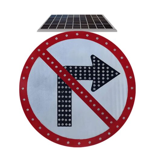 ป้ายไฟกระพริบโซล่าเซลล์ ห้ามเลี้ยวขวา