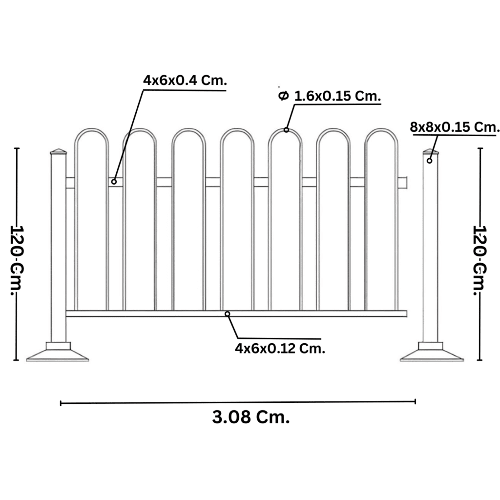 แผงกั้นเหล็กทำสีขาว