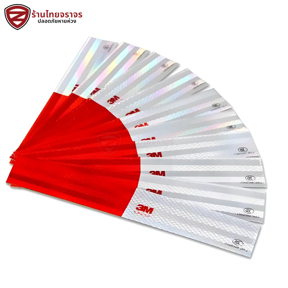เทปสะท้อนแสง 3M สีขาว-แดง มาตรฐานกรมขนส่งทางบก หนา 53 มิล. ยาว 50 หลา (45.72 เมตร) - Image 3