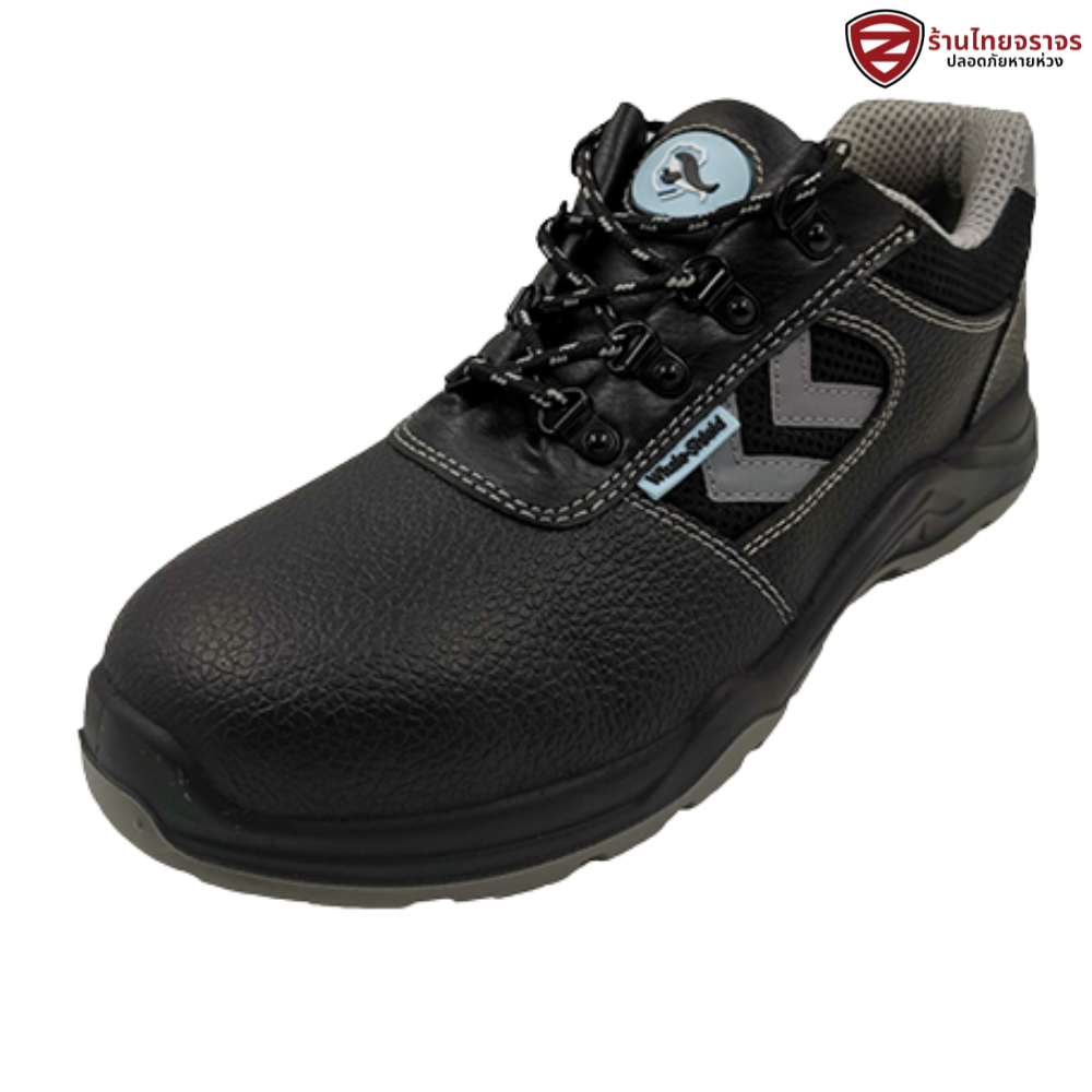 รองเท้าเซฟตี้ หนังเเท้ Whale Shield รุ่นXH17128-1 หุ้มส้นหัวเหล็ก พื้นPU แถบสะท้อนเเสง 5 จุด มาตรฐาน EN - Image 2
