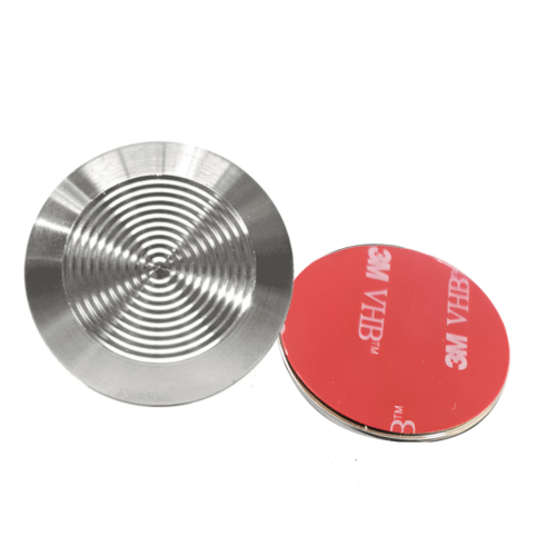 ปุ่มทางเดินคนพิการสแตนเลสแนวจุด ขนาด 3.5 Cm. สแตนเลส 304/316 แบบลายวงกลม (รุ่นเทปกาว 3M ไม่ต้องเจาะ)