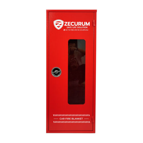 ตู้เหล็กเก็บผ้าดับไฟคลุมรถ ขนาด 48x29x113 ซม. (กว้าง x ลึก x สูง) (ใสได้กับผ้าขนาด 5.8x8 เมตร)