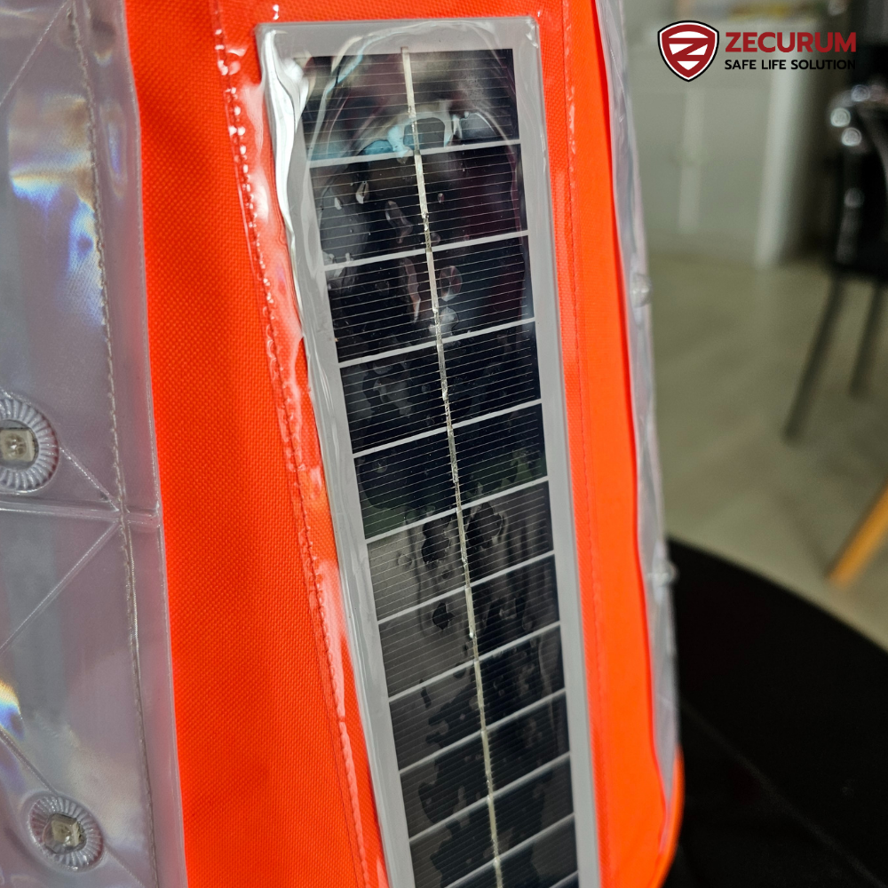 ไฟสวมกรวยจราจร LED solar cell พร้อมแถบสะท้อนแสง - Image 6