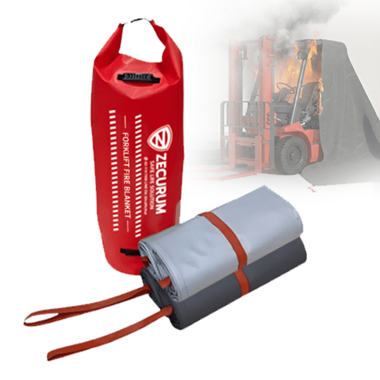 ผ้าดับไฟคลุมรถโฟล์คลิฟท์ Forklift วัสดุ silica และ fiberglass มาตรฐานยุโรป EN13501-1