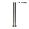 เสาสแตนเลสหัวกลม 4.5" x 105 ซม. พร้อมเพลทฐาน 20 ซม.
