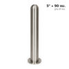เสาสแตนเลสหัวกลม 5" x 90 ซม. พร้อมเพลทฐาน 21 ซม.