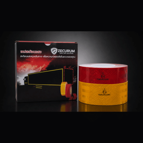 เทปสะท้อนแสงติดรถบรรทุก ZECURUM 2 สี พร้อมกล่องบรรจุ